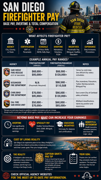 San Diego Firefighter Salary: Base Pay, Overtime, and Lifestyle Reality